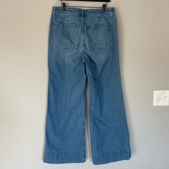 J. Crew High Rise Sailor Denim Trouser Wide Leg Jeans in 1996 Semi Stretch-31x32 - Picture 6 of 13